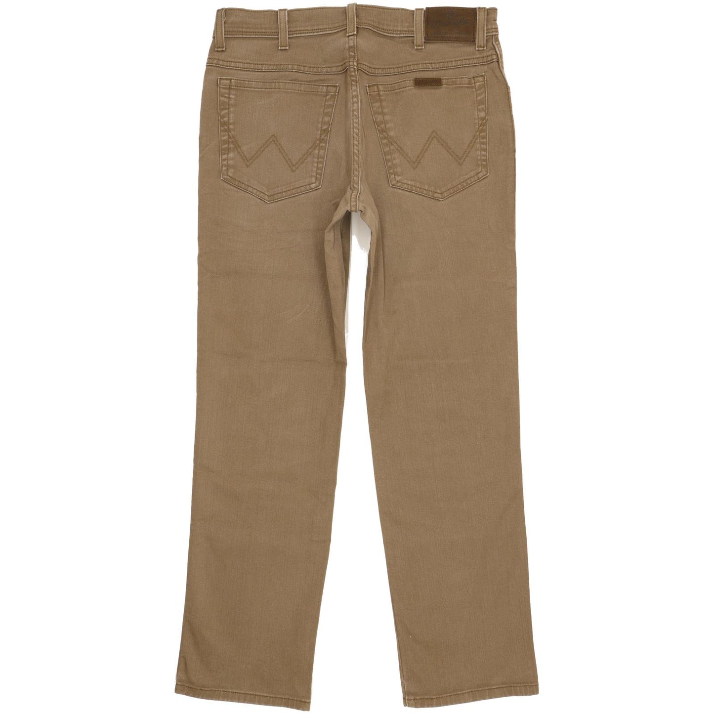 Wrangler Durable Quality Men Brown Straight Regular Stretch Jeans W33 L30