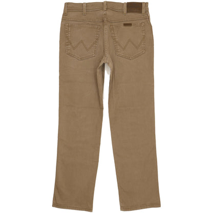Wrangler Durable Quality Men Brown Straight Regular Stretch Jeans W33 L30