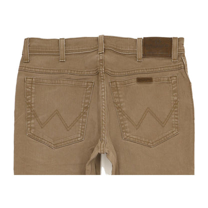 Wrangler Durable Quality Men Brown Straight Regular Stretch Jeans W33 L30