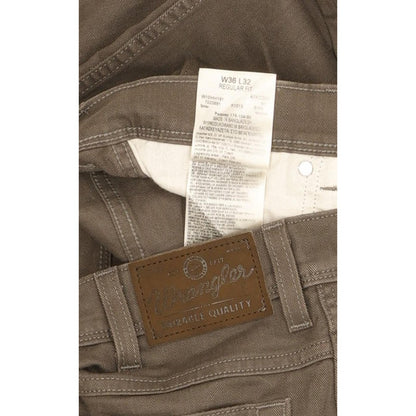Wrangler Durable Quality Men Grey Straight Regular Stretch Jeans W36 L32