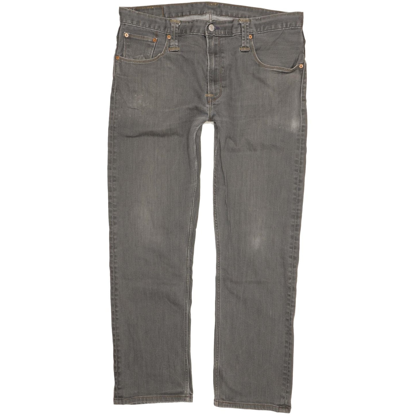 Levi's 504 Men Grey Straight Regular Stretch Jeans W38 L29