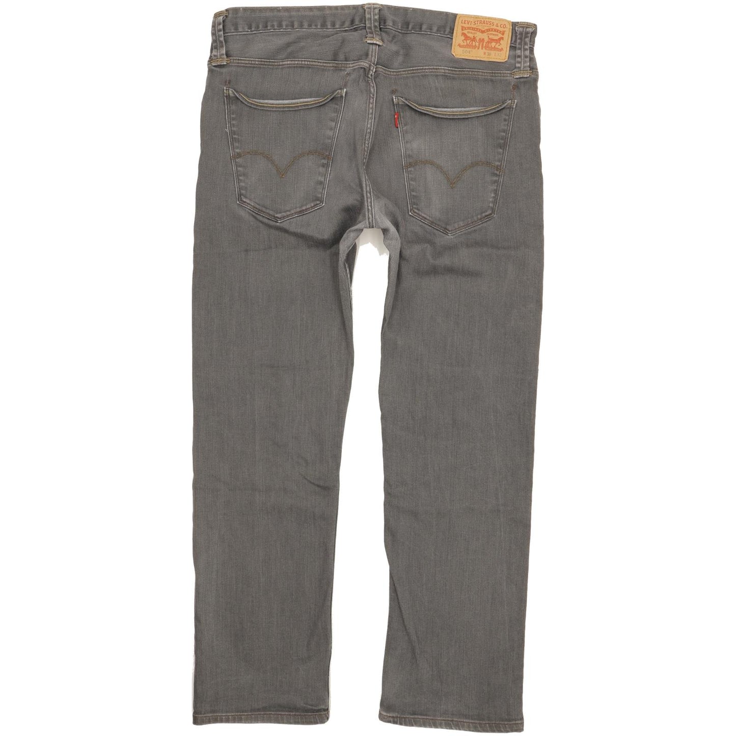 Levi's 504 Men Grey Straight Regular Stretch Jeans W38 L29