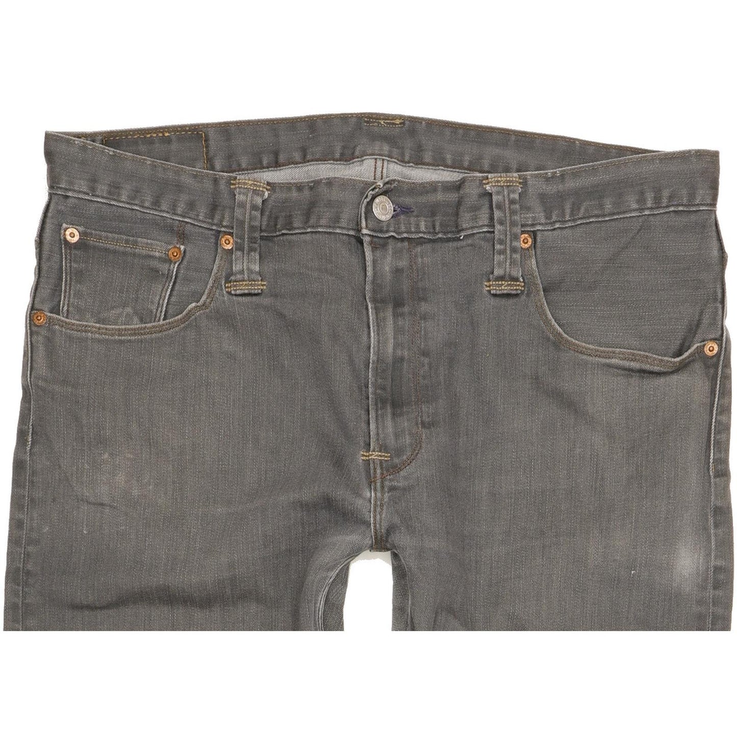 Levi's 504 Men Grey Straight Regular Stretch Jeans W38 L29