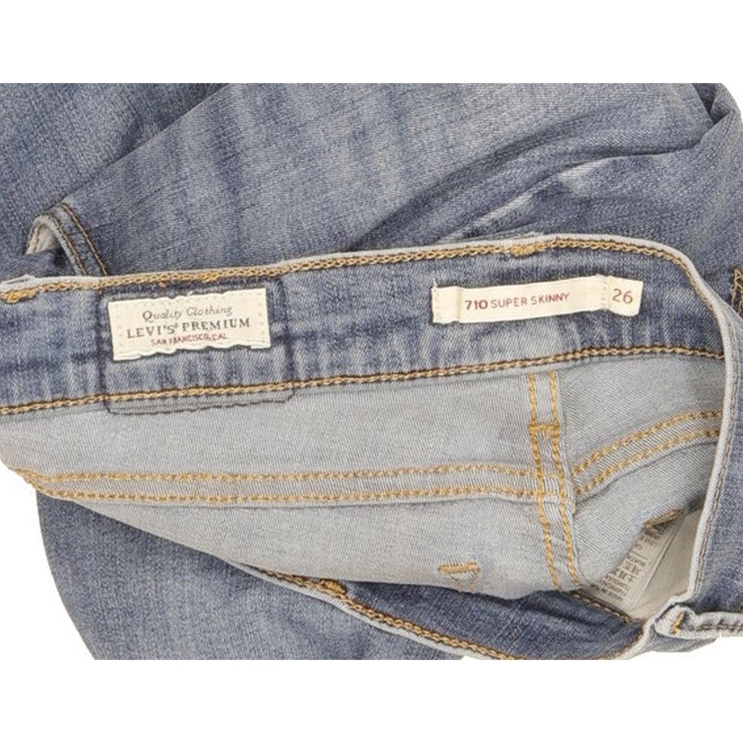 Levi's 710 Super Women Blue Skinny Slim Stretch Jeans W26 L31