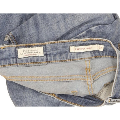 Levi's 710 Super Women Blue Skinny Slim Stretch Jeans W26 L31