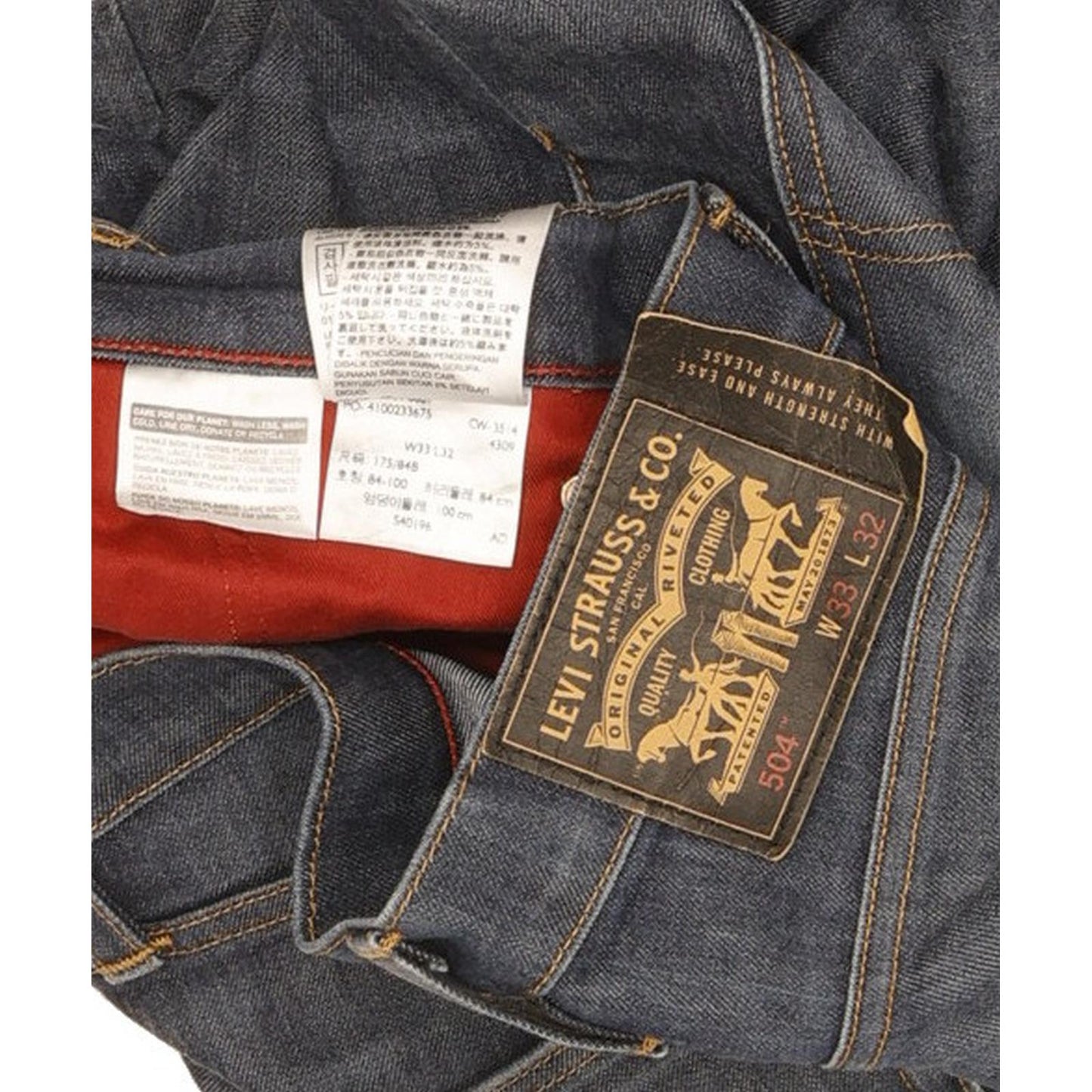 Levi's 504 Men Blue Straight Regular Jeans W33 L31