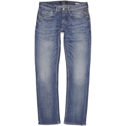 Replay Newbill Men Blue Straight Regular Stretch Jeans W32 L32