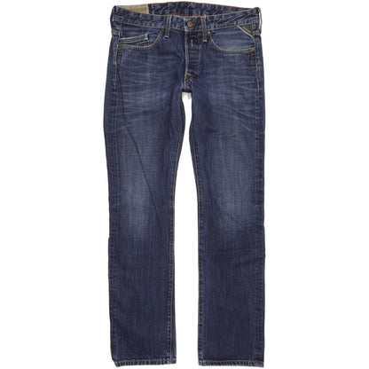 Replay Superior Men Blue Straight Regular Jeans W32 L34