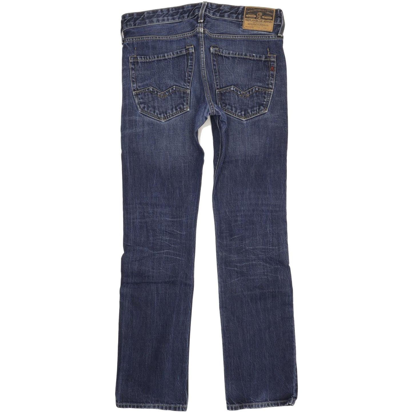 Replay Superior Men Blue Straight Regular Jeans W32 L34