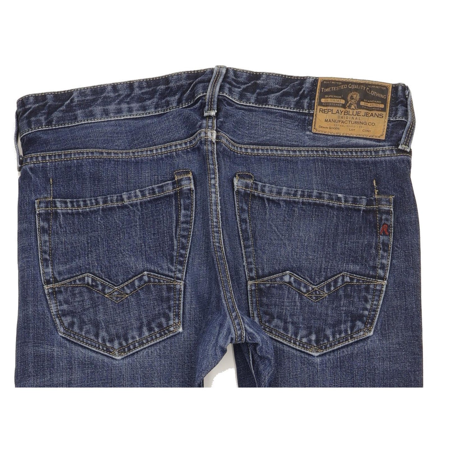 Replay Superior Men Blue Straight Regular Jeans W32 L34