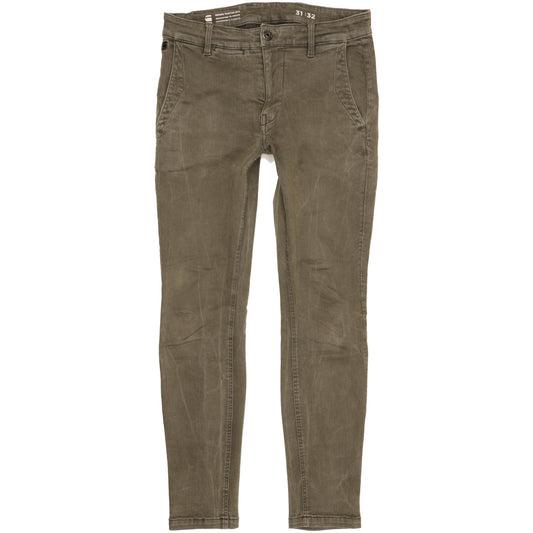 G-Star Men Green Skinny Slim Chino Stretch Jeans W31 L31