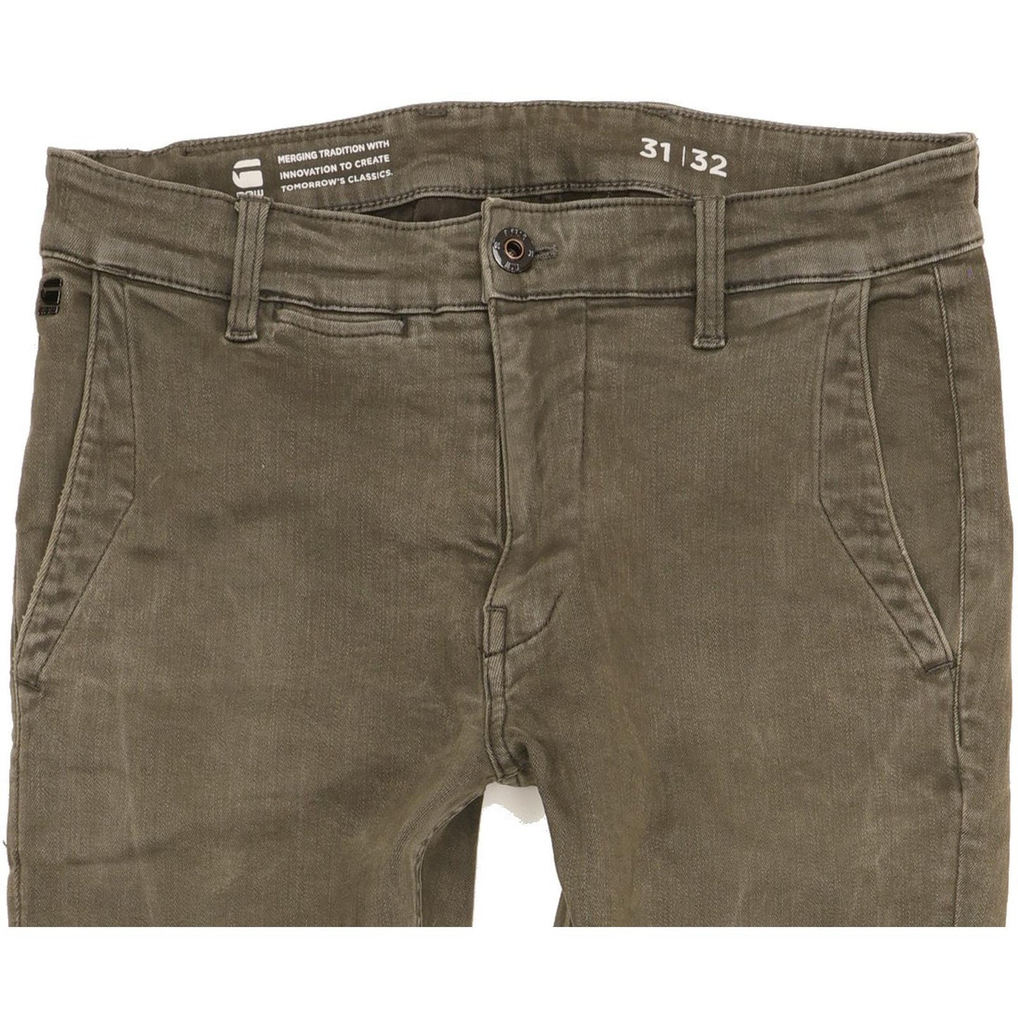 G-Star Men Green Skinny Slim Chino Stretch Jeans W31 L31