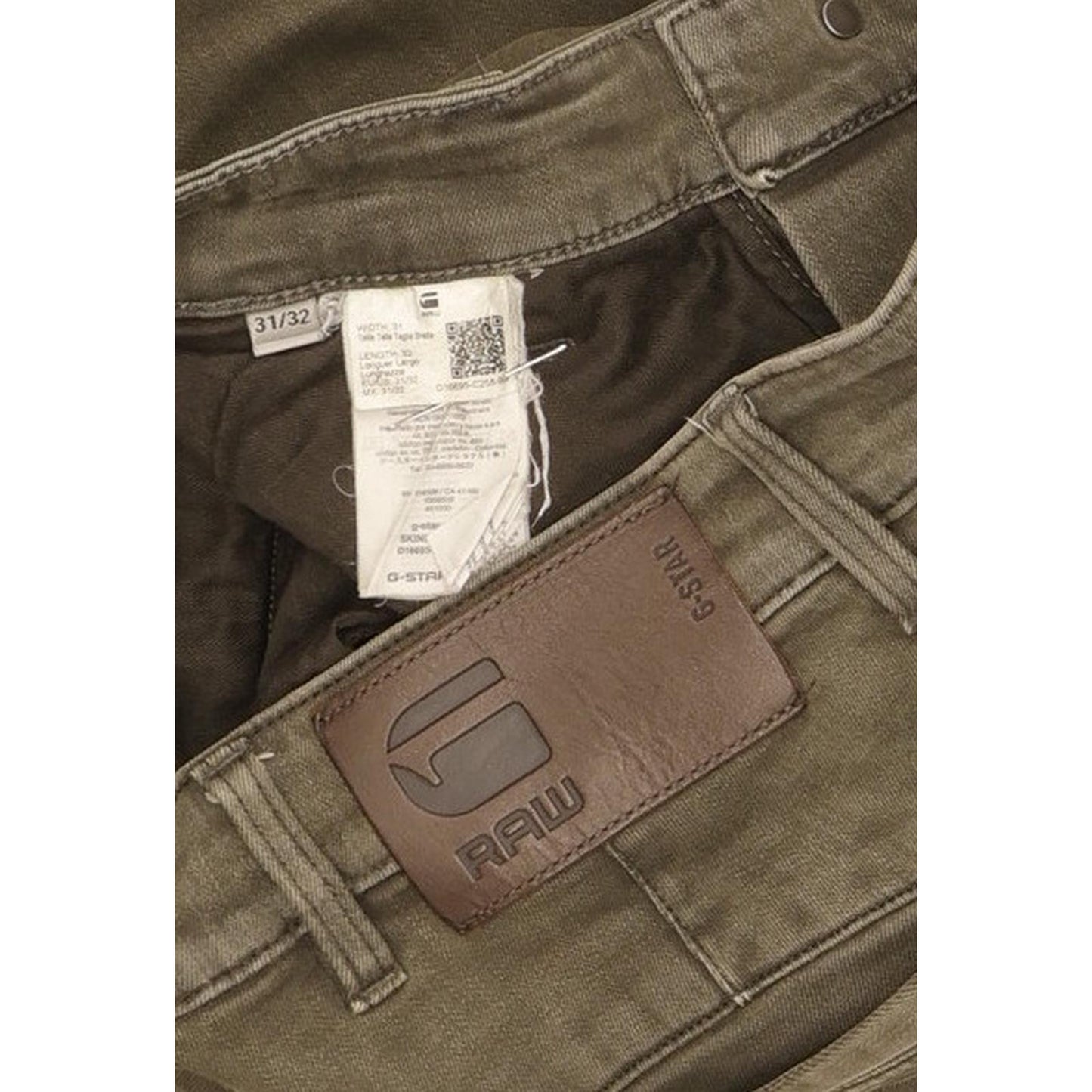 G-Star Men Green Skinny Slim Chino Stretch Jeans W31 L31