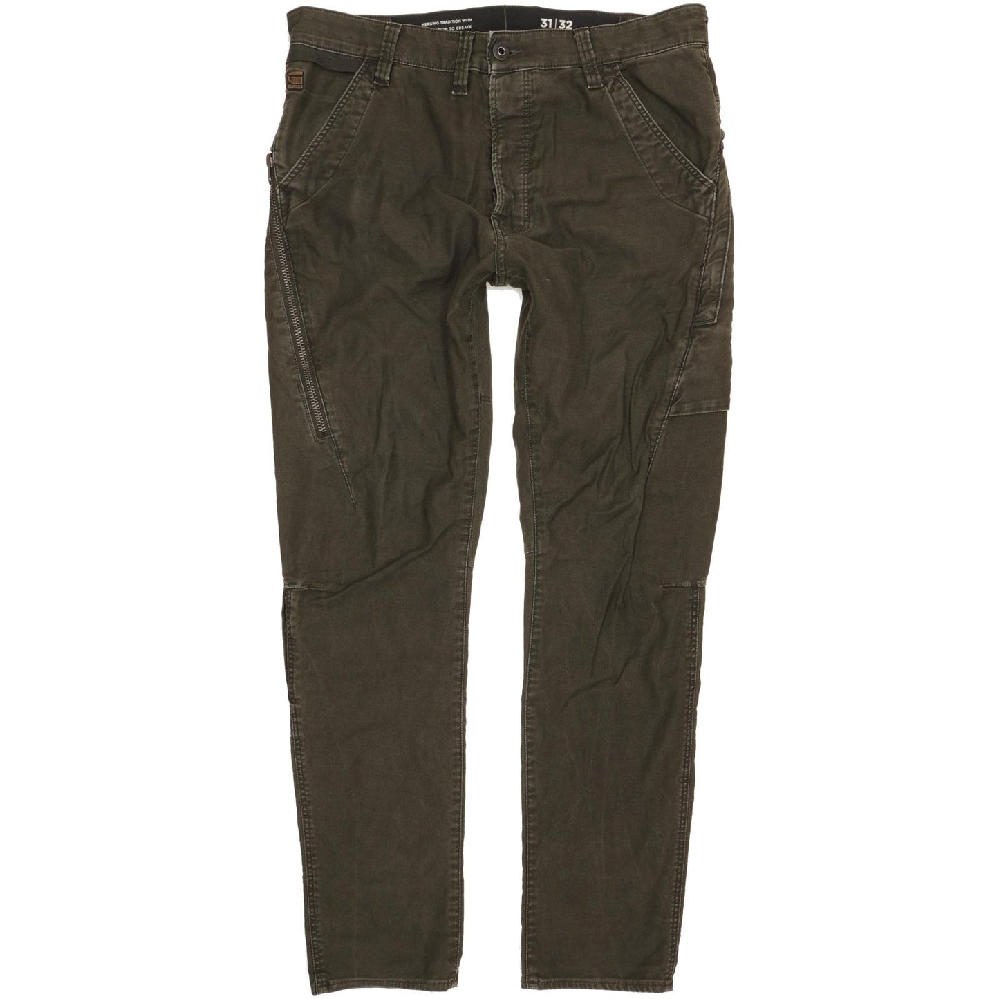 G-Star Citishield 3D Cargo Men Green Tapered Slim Stretch Jeans W32 L32