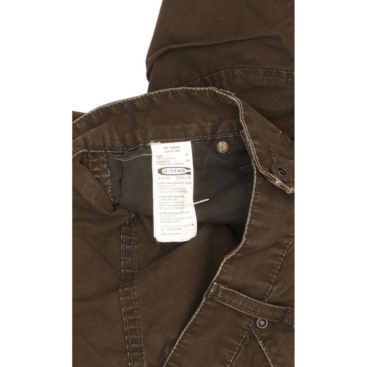 G-Star Elwood Men Brown Straight Regular Jeans W31 L33