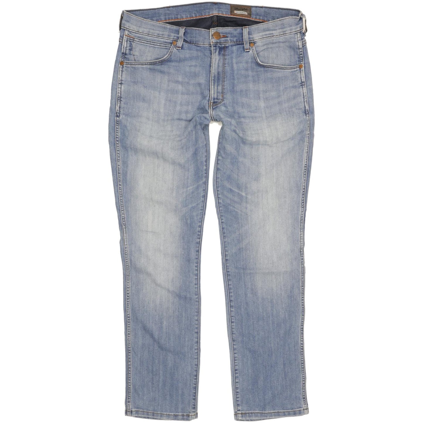 Wrangler Grensboro Men Blue Straight Regular Stretch Jeans W36 L32