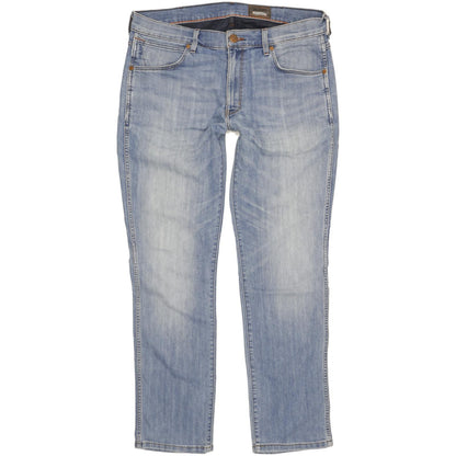 Wrangler Grensboro Men Blue Straight Regular Stretch Jeans W36 L32