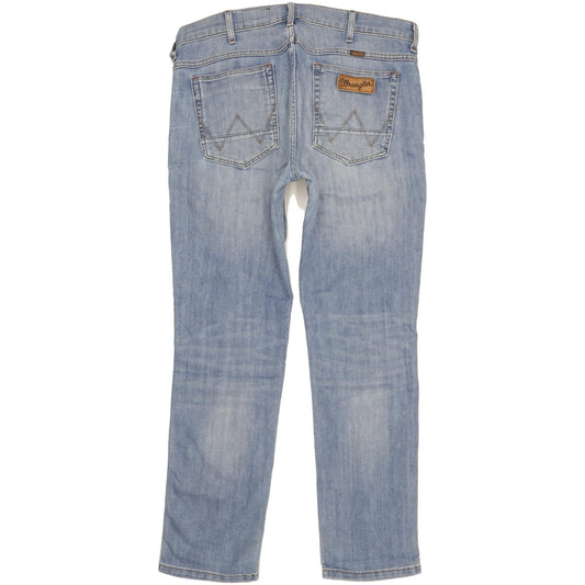 Wrangler Grensboro Men Blue Straight Regular Stretch Jeans W36 L32