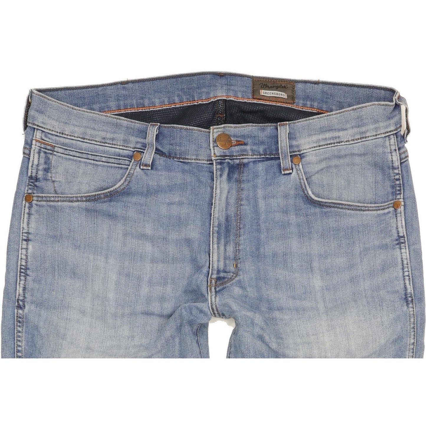 Wrangler Grensboro Men Blue Straight Regular Stretch Jeans W36 L32