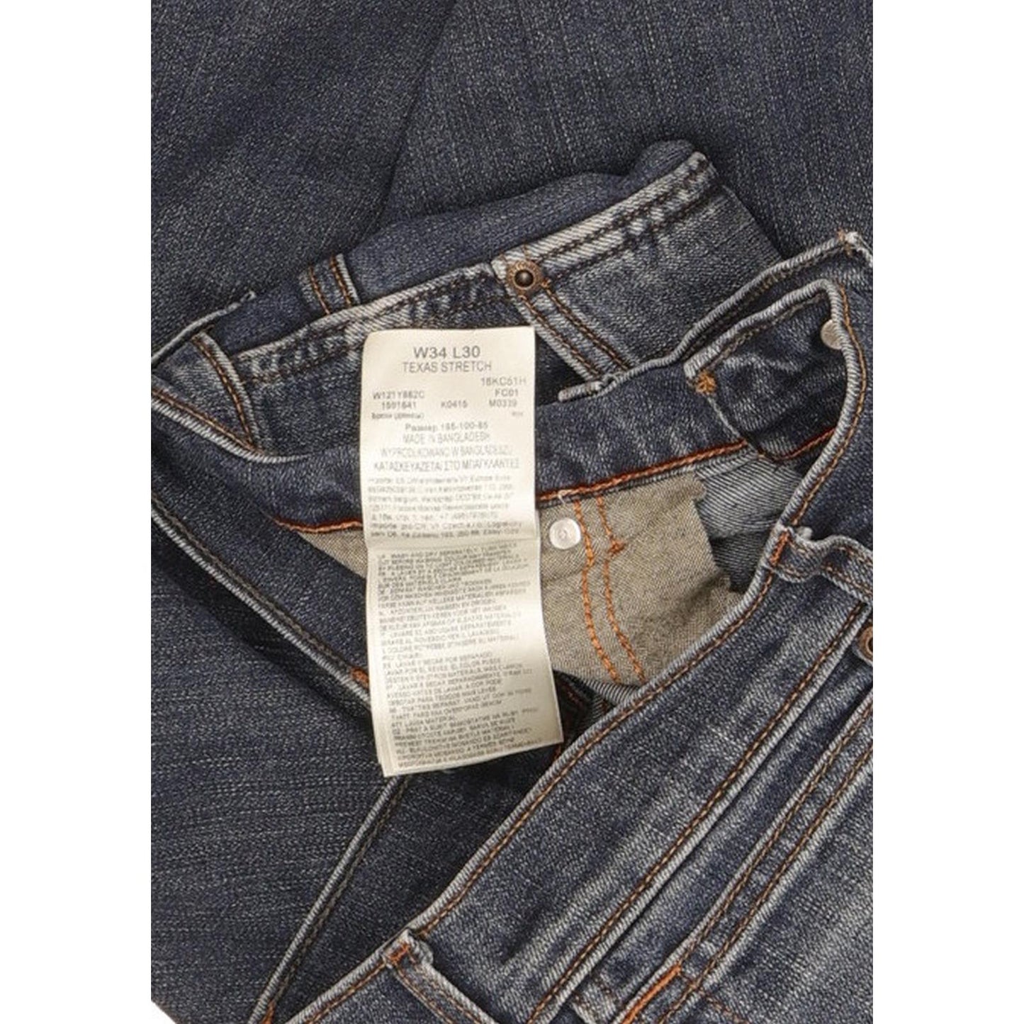 Wrangler Texas Men Blue Straight Regular Stretch Jeans W34 L29