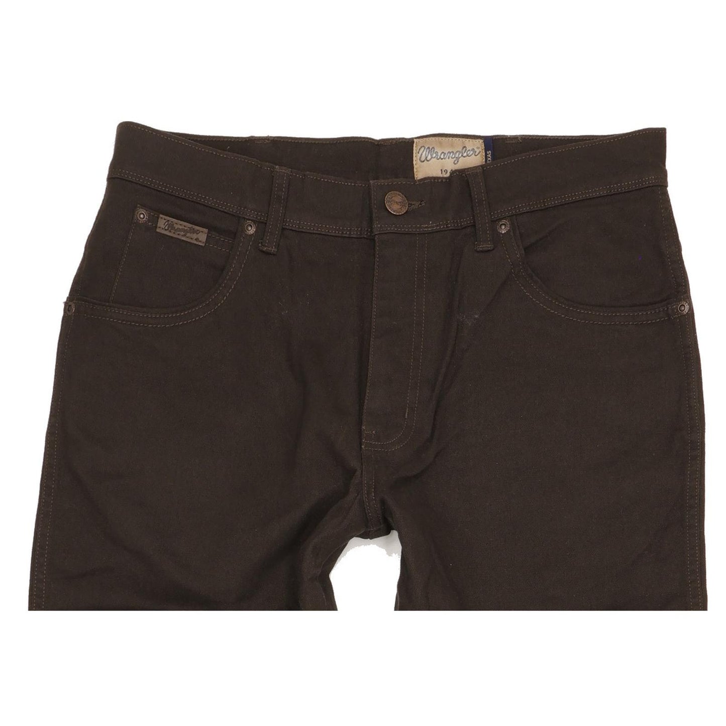 Wrangler Texas Men Brown Straight Regular Stretch Jeans W33 L32