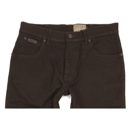Wrangler Texas Men Brown Straight Regular Stretch Jeans W33 L32