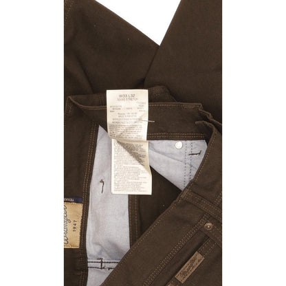 Wrangler Texas Men Brown Straight Regular Stretch Jeans W33 L32