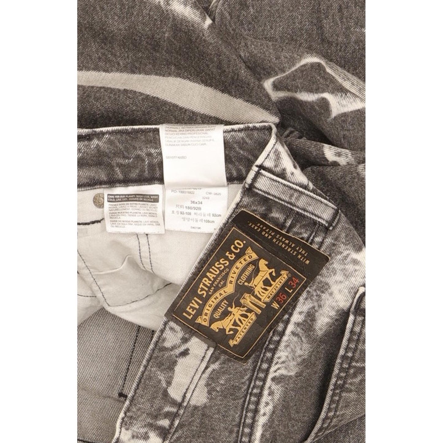 Levi's Men Grey Straight Regular Stretch Jeans W36 L31