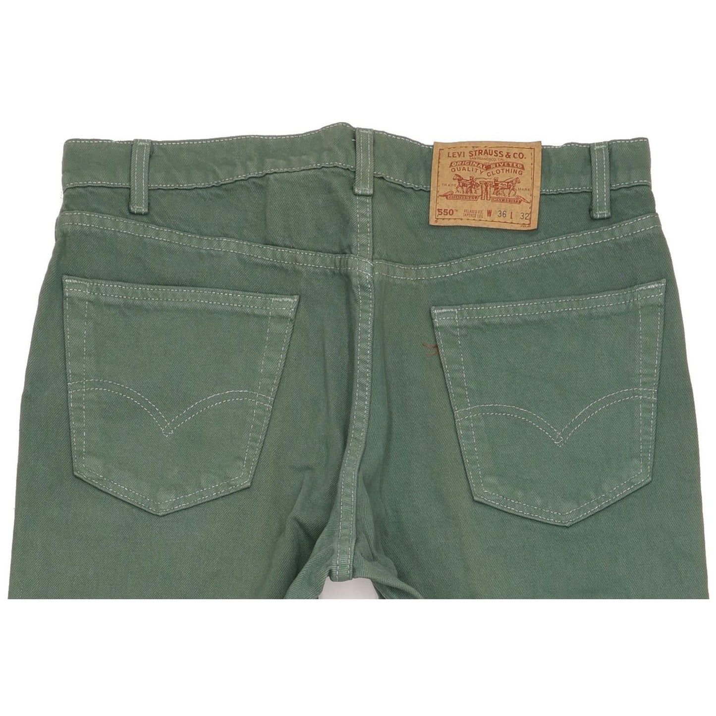 Levi's 550 Made in USA Men Green Tapered Relaxed Jeans W36 L32