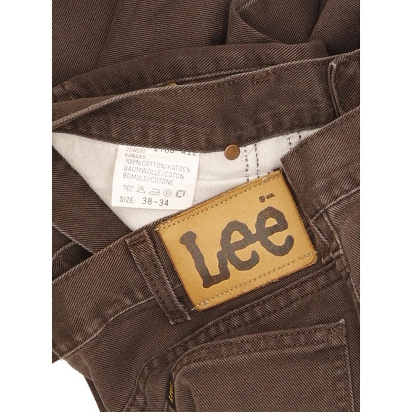 Lee Kansas Men Brown Straight Regular Jeans W38 L33