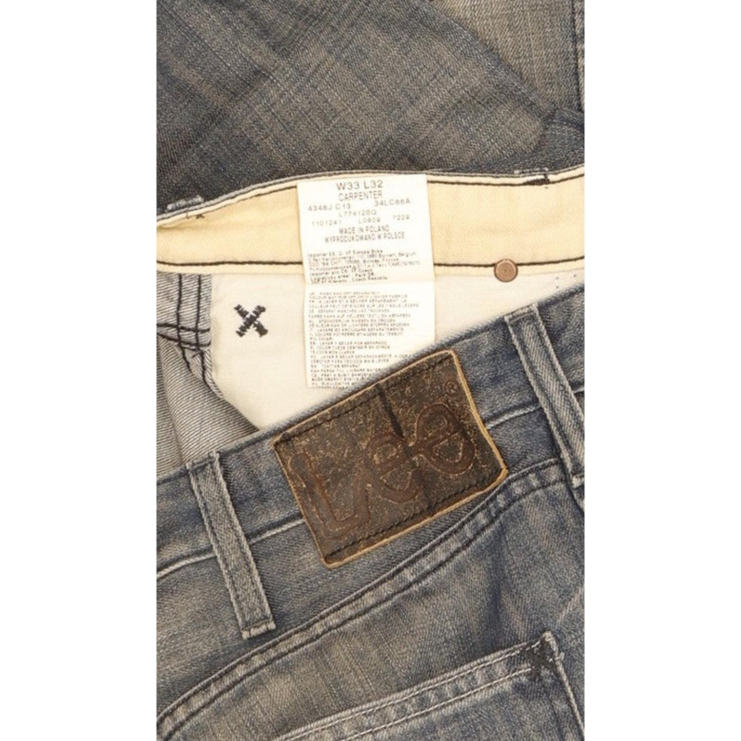Lee Carpenter Men Blue Straight Regular Jeans W33 L32