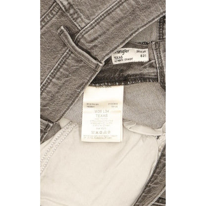 Wrangler Texas Men Grey Straight Regular Stretch Jeans W36 L32