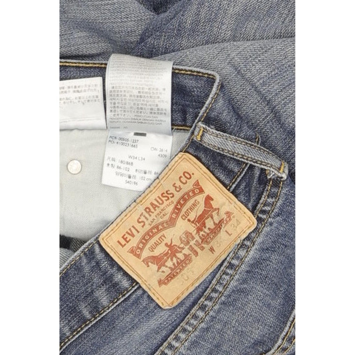 Levi's 505 Men Blue Straight Regular Jeans W34 L34