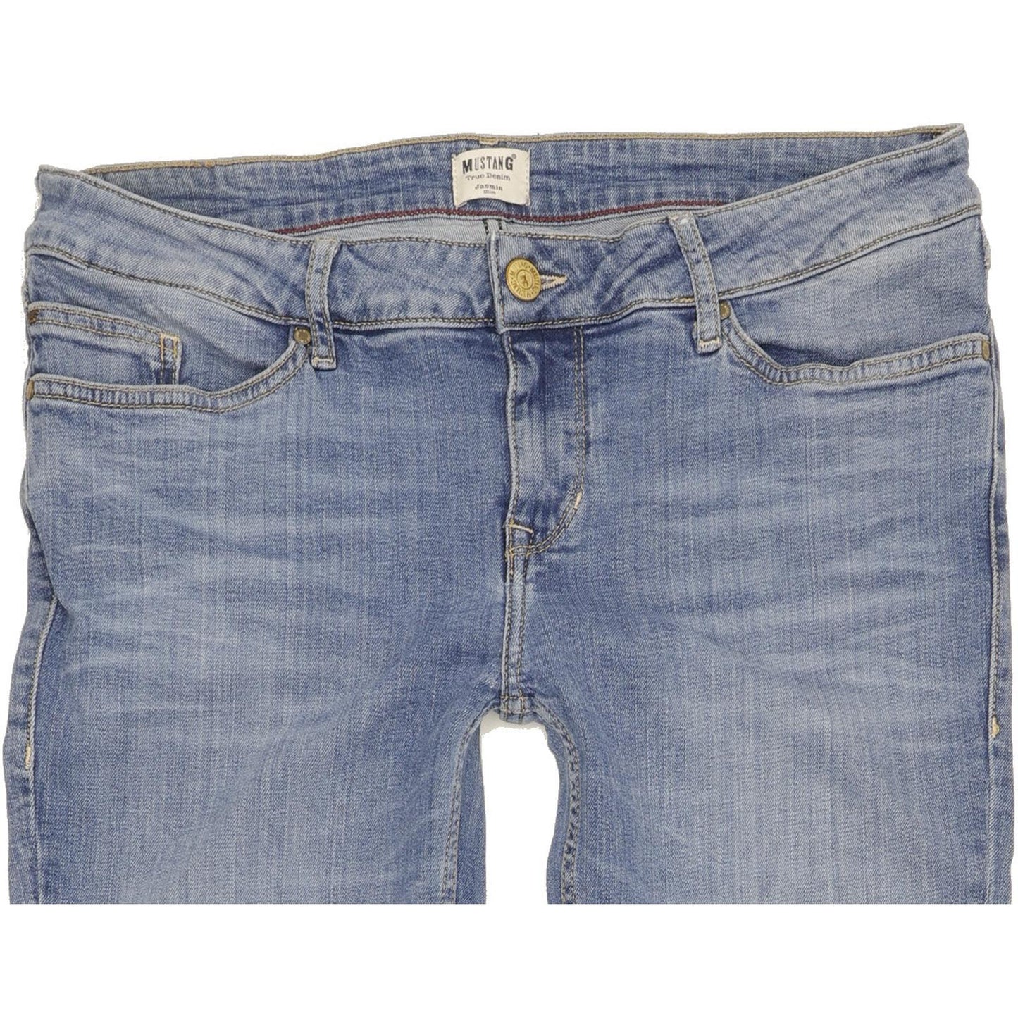 Mustang Jasmin Women Blue Straight Slim Stretch Jeans W32 L35