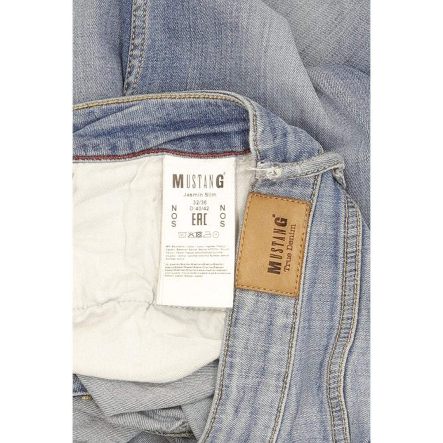 Mustang Jasmin Women Blue Straight Slim Stretch Jeans W32 L35