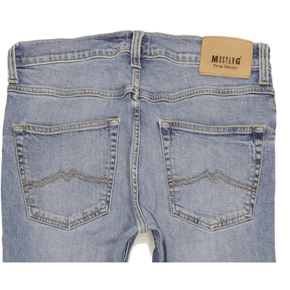 Mustang Tramper Men Blue Tapered Slim Stretch Jeans W32 L34