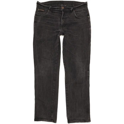 Wrangler Texas Men Black Straight Regular Stretch Jeans W33 L30