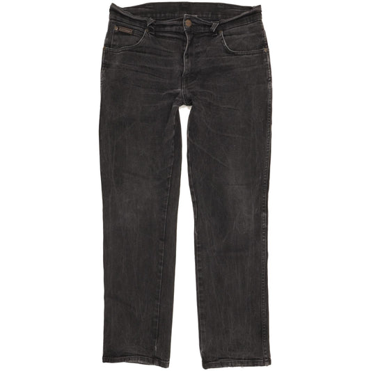 Wrangler Texas Men Black Straight Regular Stretch Jeans W33 L30