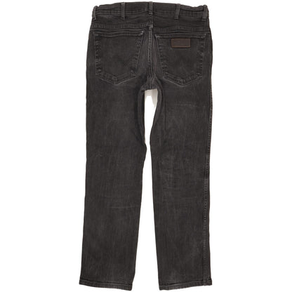Wrangler Texas Men Black Straight Regular Stretch Jeans W33 L30