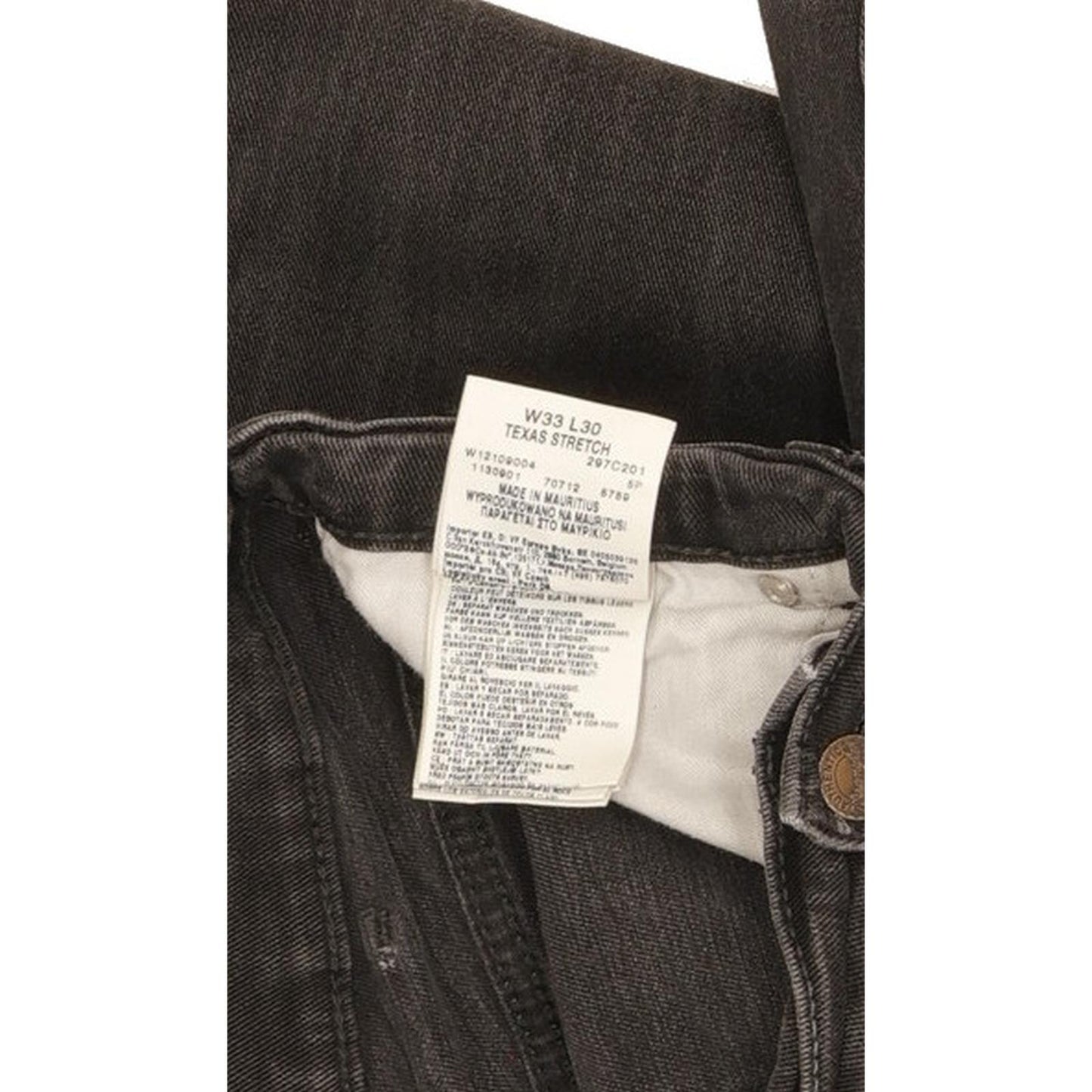 Wrangler Texas Men Black Straight Regular Stretch Jeans W33 L30