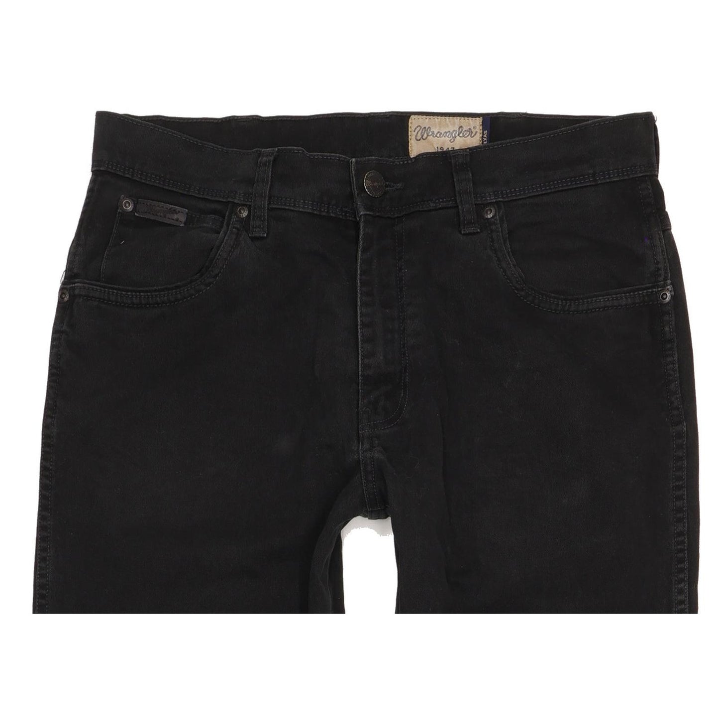 Wrangler Texas Men Black Straight Regular Stretch Jeans W33 L32