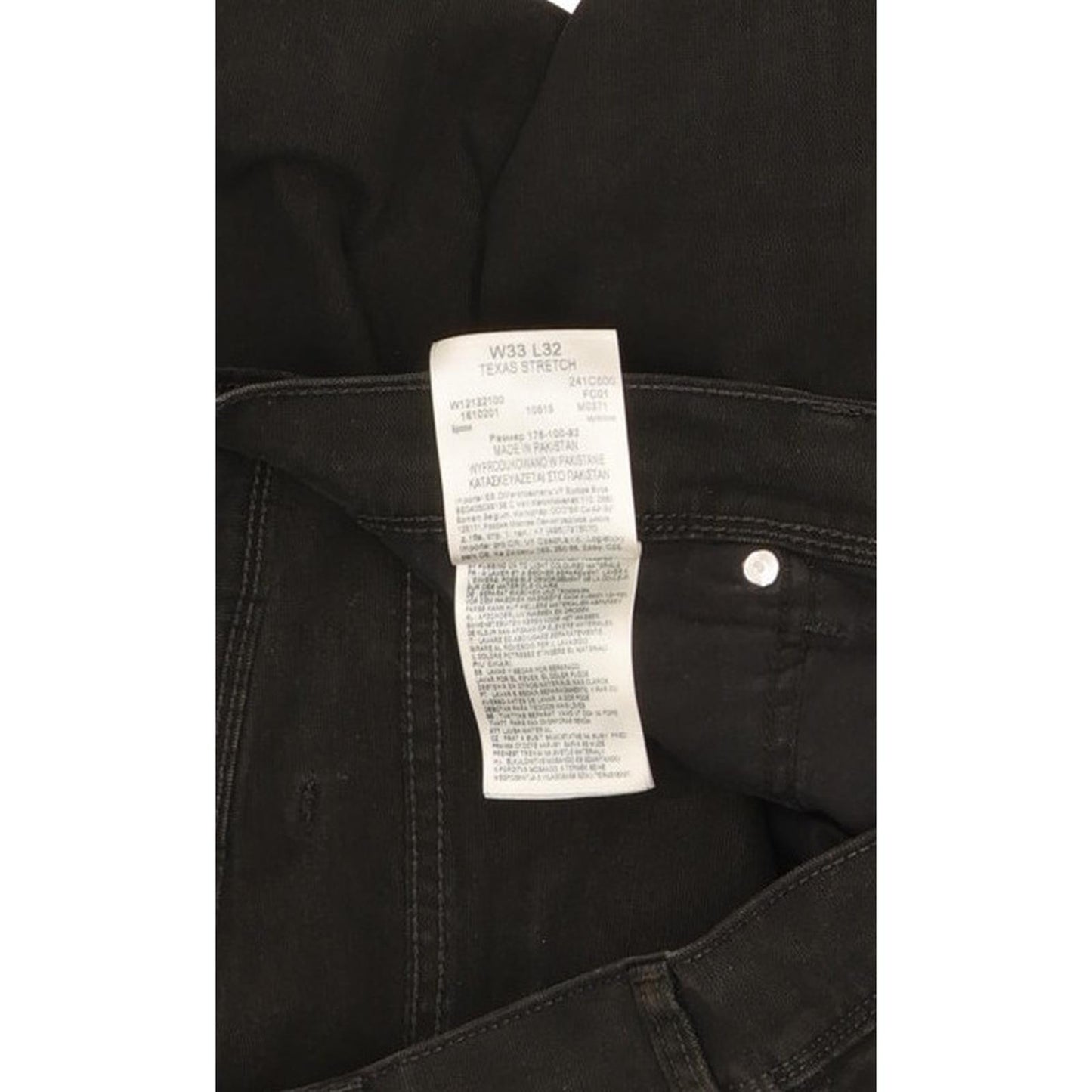 Wrangler Texas Men Black Straight Regular Stretch Jeans W33 L32