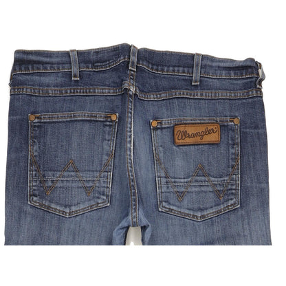 Wrangler Ace Men Blue Straight Regular Stretch Jeans W34 L33