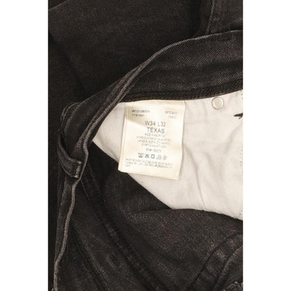 Wrangler Texas Men Black Straight Regular Stretch Jeans W34 L32