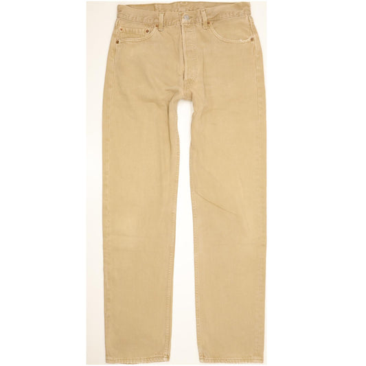 Levi's 501 Made in USA Men Beige Straight Regular Jeans W34 L34