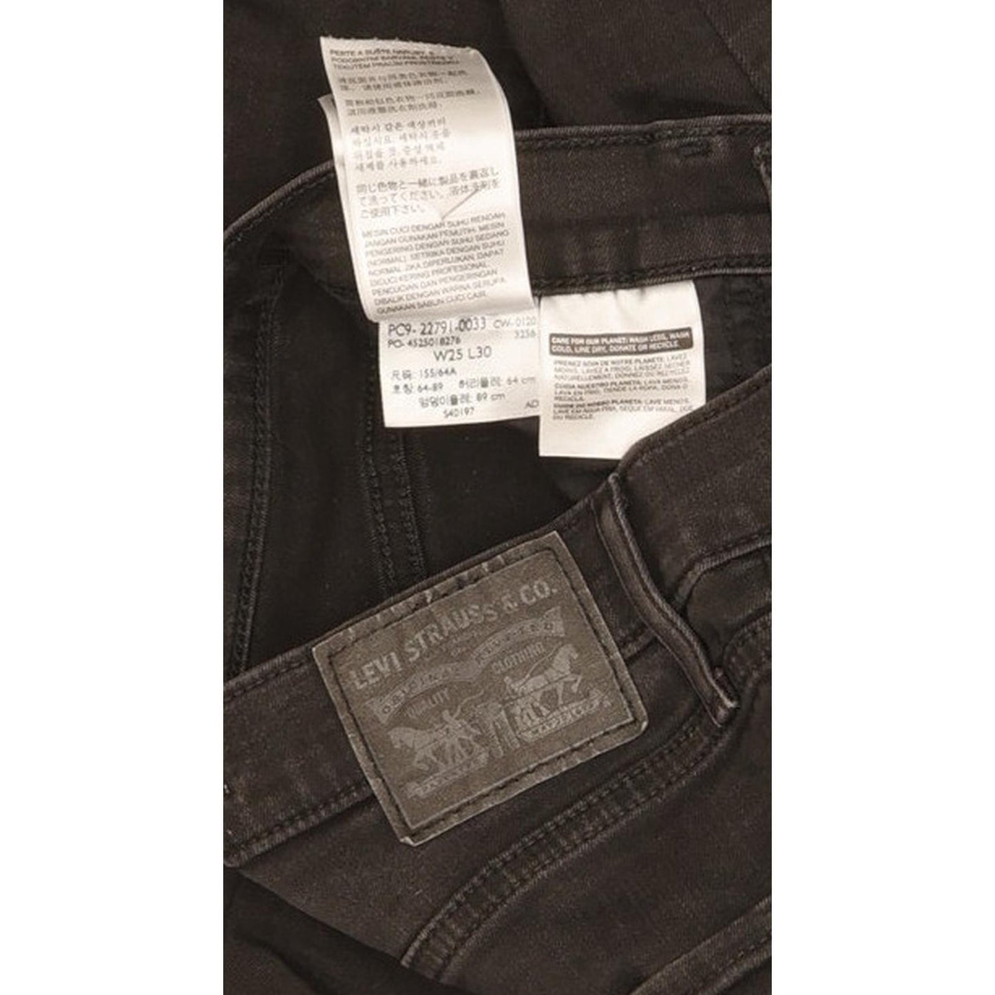 Levi's Mile Women Black Skinny Slim Stretch Jeans W25 L30
