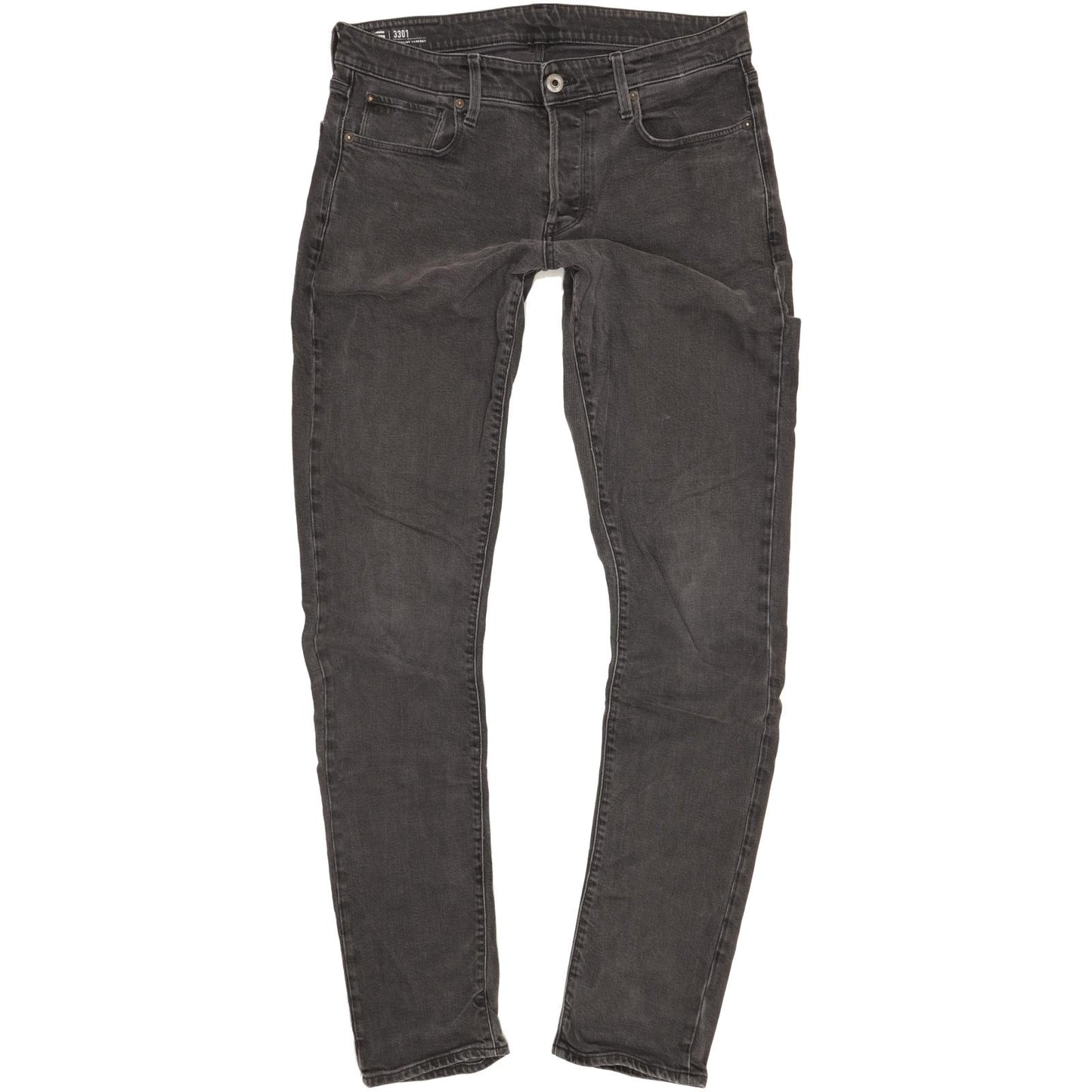 G-Star 3301 Men Charcoal Tapered Regular Stretch Jeans W34 L37