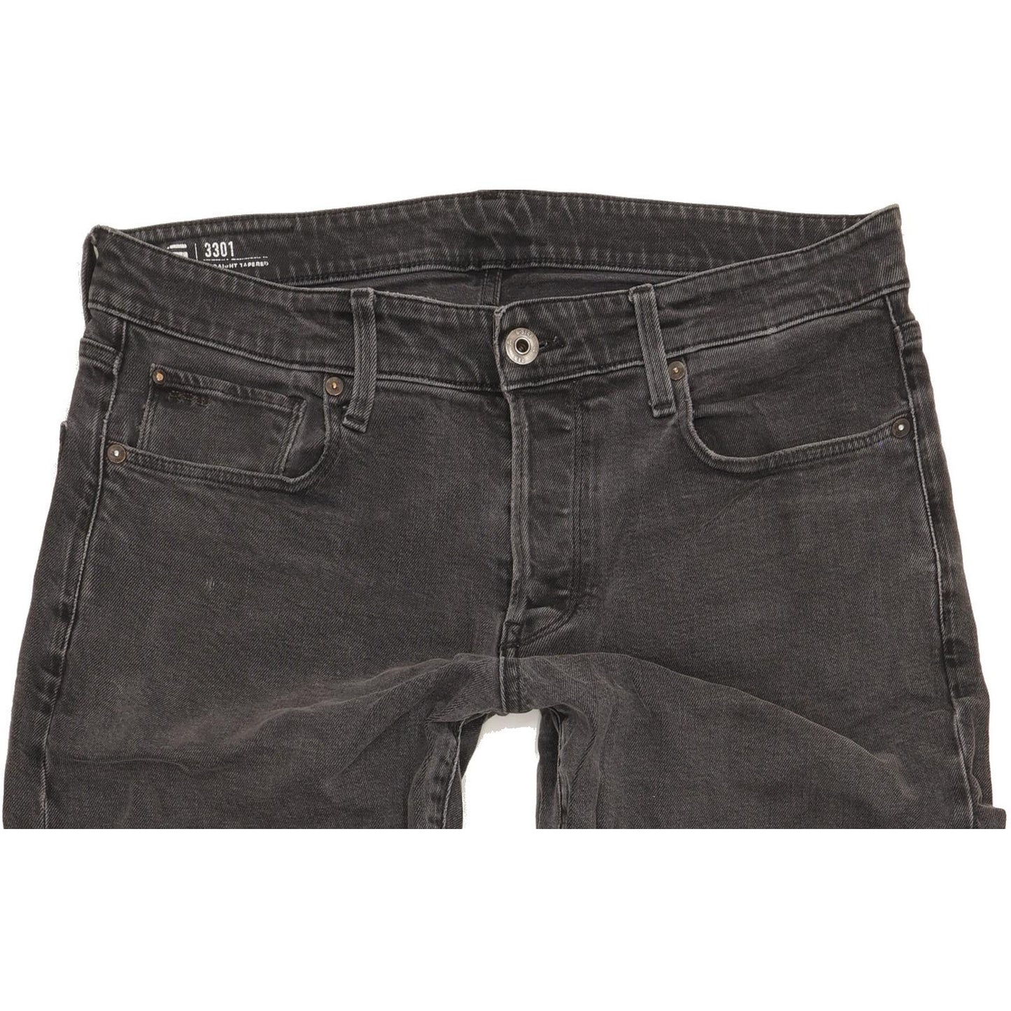 G-Star 3301 Men Charcoal Tapered Regular Stretch Jeans W34 L37