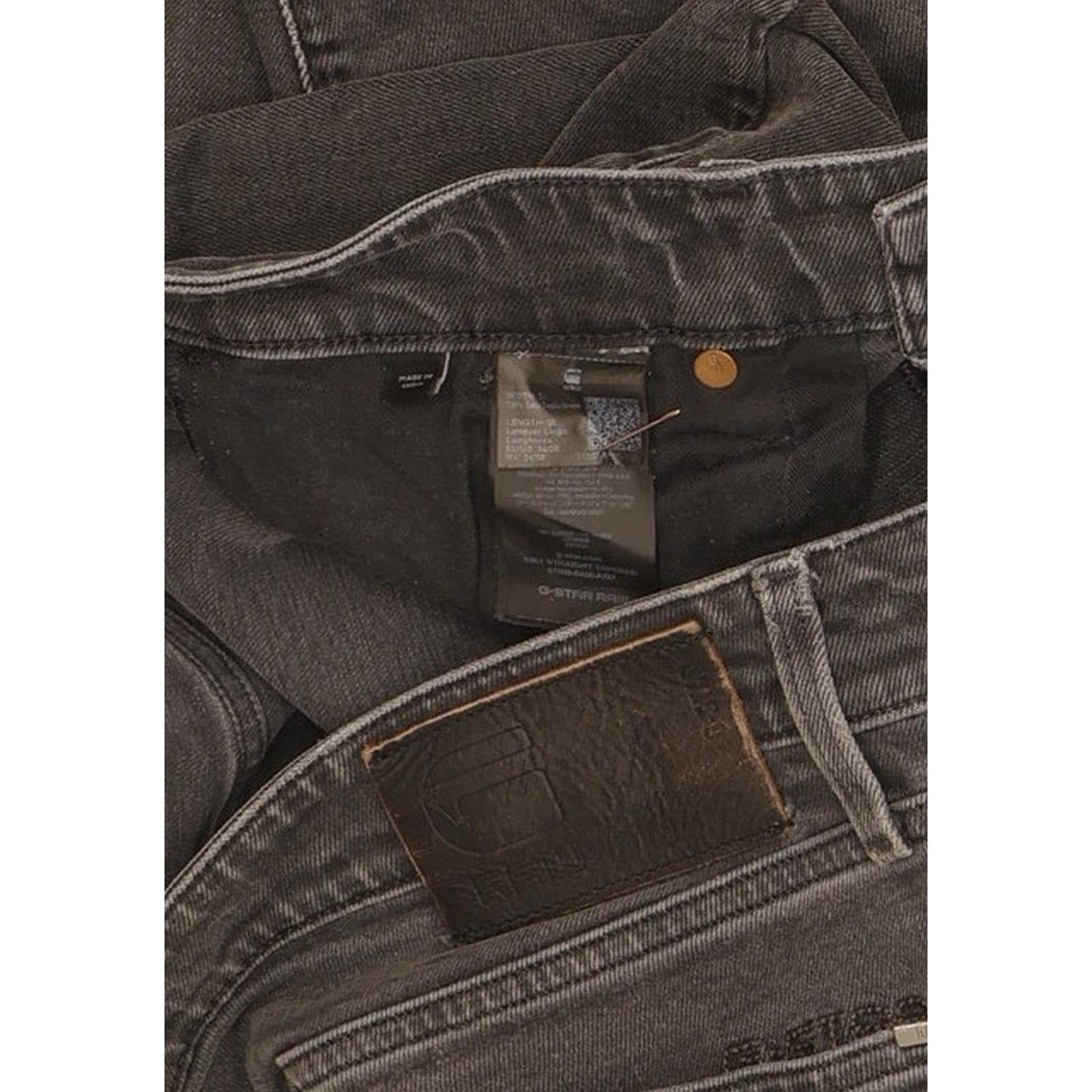 G-Star 3301 Men Charcoal Tapered Regular Stretch Jeans W34 L37