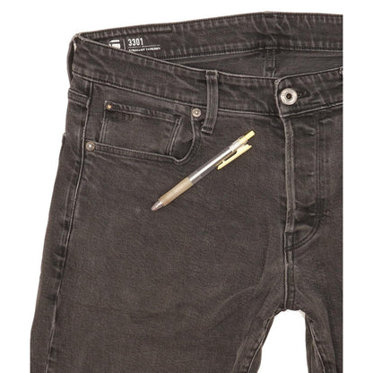 G-Star 3301 Men Charcoal Tapered Regular Stretch Jeans W34 L37